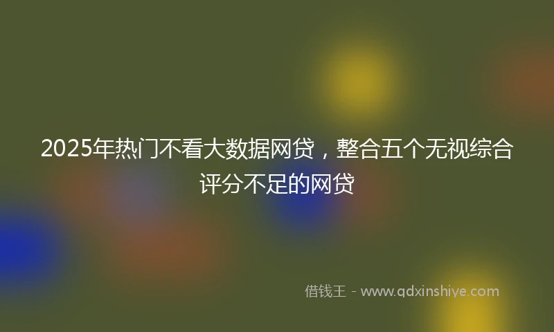 2025年热门不看大数据网贷，整合五个无视综合评分不足的网贷