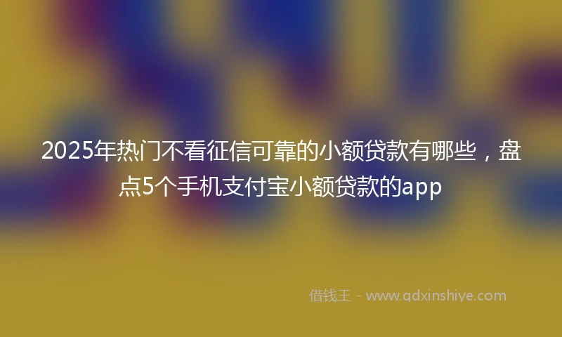 2025年热门不看征信可靠的小额贷款有哪些，盘点5个手机支付宝小额贷款的app