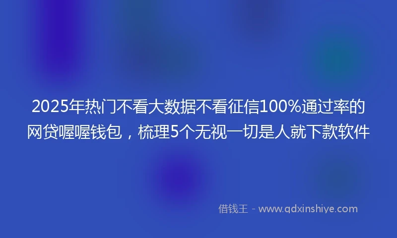 2025年热门不看大数据不看征信100%通过率的网贷喔喔钱包，梳理5个无视一切是人就下款软件