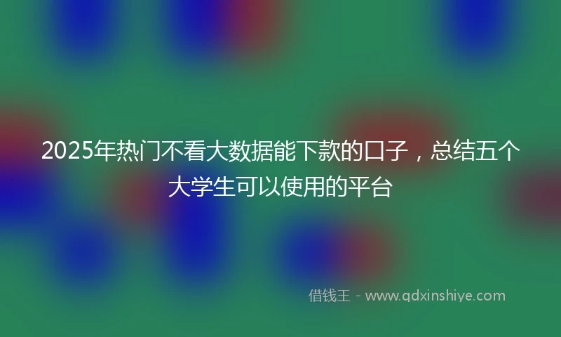 2025年热门不看大数据能下款的口子，总结五个大学生可以使用的平台