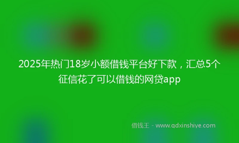 2025年热门18岁小额借钱平台好下款，汇总5个征信花了可以借钱的网贷app