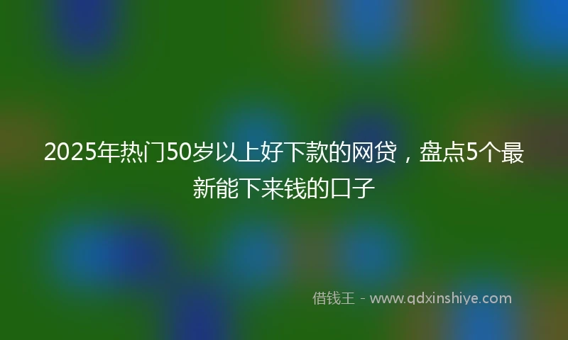 2025年热门50岁以上好下款的网贷，盘点5个最新能下来钱的口子