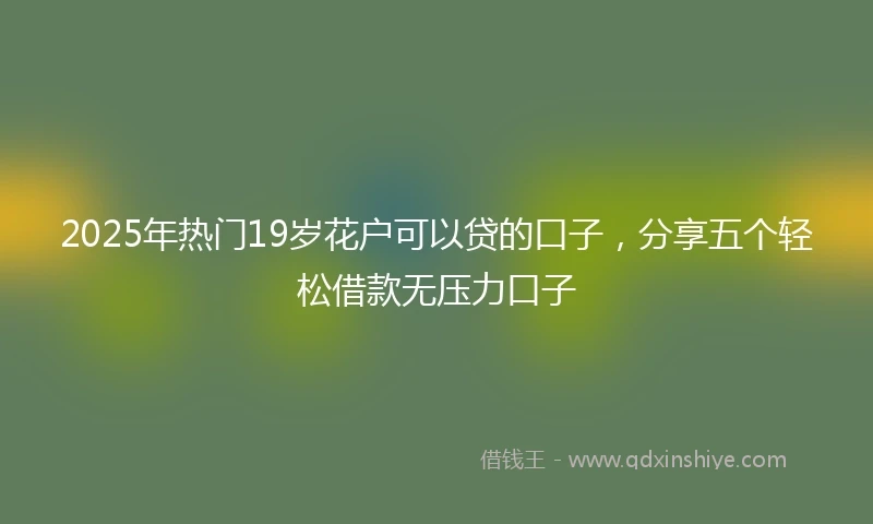 2025年热门19岁花户可以贷的口子，分享五个轻松借款无压力口子