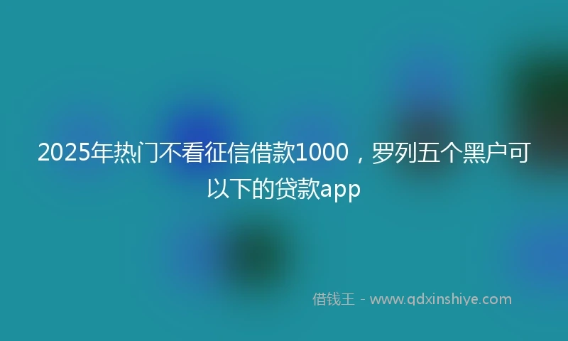 2025年热门不看征信借款1000，罗列五个黑户可以下的贷款app