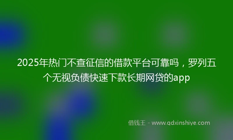 2025年热门不查征信的借款平台可靠吗，罗列五个无视负债快速下款长期网贷的app