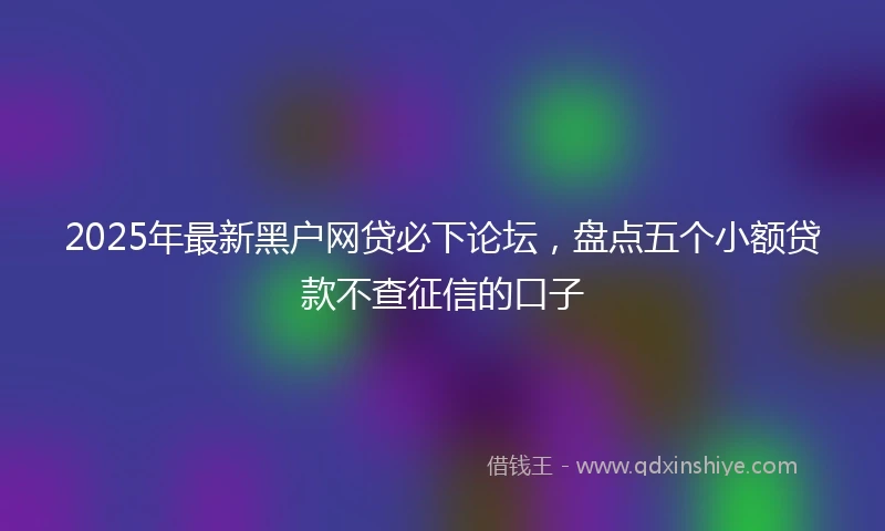 2025年最新黑户网贷必下论坛，盘点五个小额贷款不查征信的口子