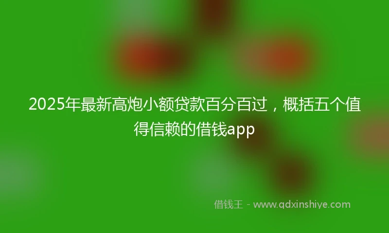 2025年最新高炮小额贷款百分百过，概括五个值得信赖的借钱app