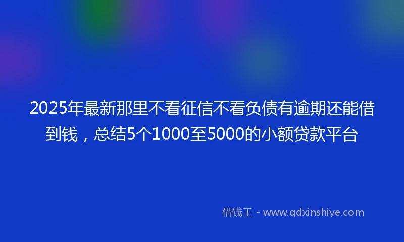2025年最新那里不看征信不看负债有逾期还能借到钱，总结5个1000至5000的小额贷款平台