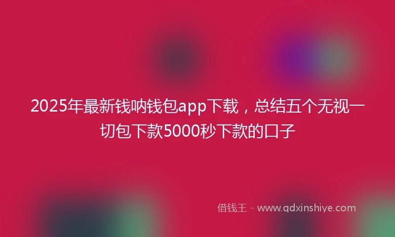 2025年最新钱呐钱包app下载，总结五个无视一切包下款5000秒下款的口子