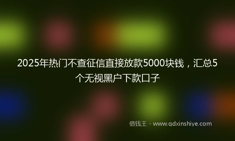 2025年热门不查征信直接放款5000块钱，汇总5个无视黑户下款口子