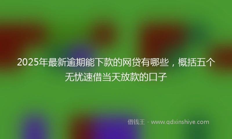2025年最新逾期能下款的网贷有哪些，概括五个无忧速借当天放款的口子