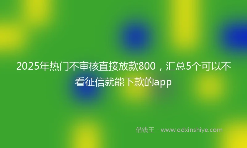 2025年热门不审核直接放款800,汇总5个可以不看征信就能下款的app