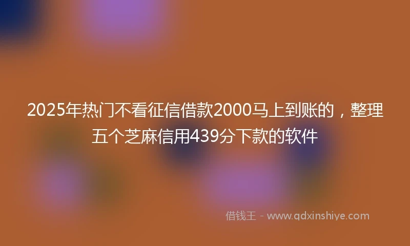2025年热门不看征信借款2000马上到账的，整理五个芝麻信用439分下款的软件