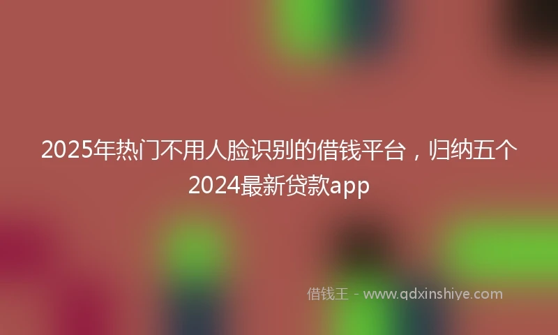 2025年热门不用人脸识别的借钱平台，归纳五个2024最新贷款app