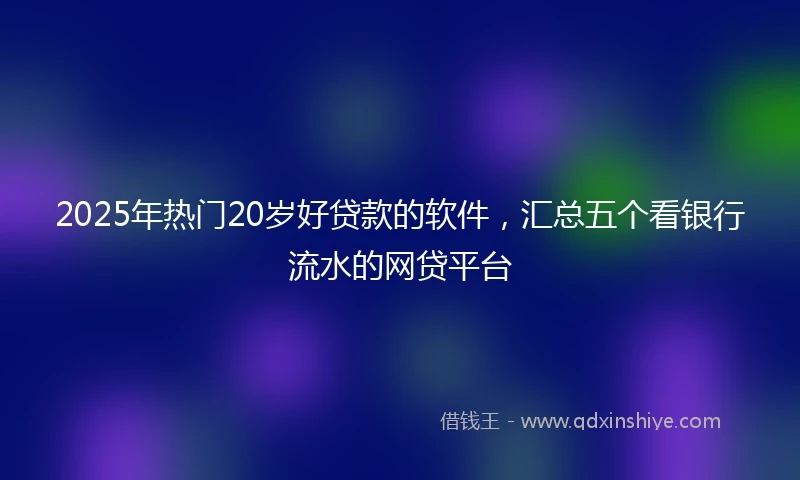 2025年热门20岁好贷款的软件,汇总五个看银行流水的网贷平台