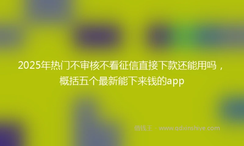 2025年热门不审核不看征信直接下款还能用吗，概括五个最新能下来钱的app