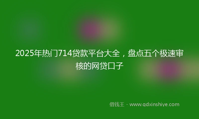 2025年热门714贷款平台大全，盘点五个极速审核的网贷口子
