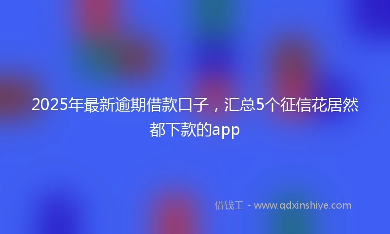2025年最新逾期借款口子,汇总5个征信花居然都下款的app