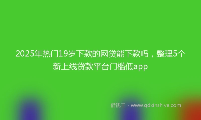 2025年热门19岁下款的网贷能下款吗，整理5个新上线贷款平台门槛低app