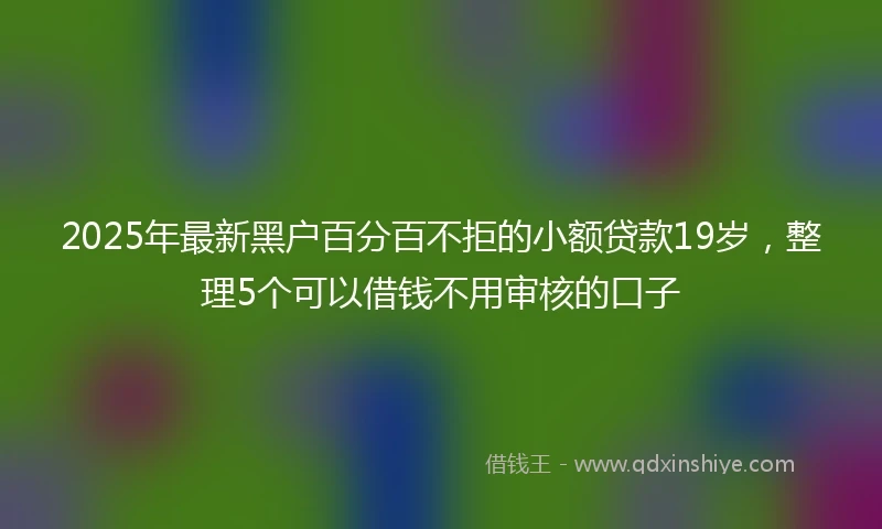 2025年最新黑户百分百不拒的小额贷款19岁，整理5个可以借钱不用审核的口子
