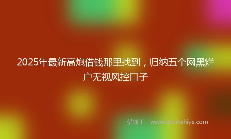2025年最新高炮借钱那里找到，归纳五个网黑烂户无视风控口子
