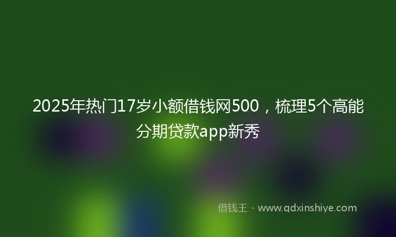 2025年热门17岁小额借钱网500，梳理5个高能分期贷款app新秀