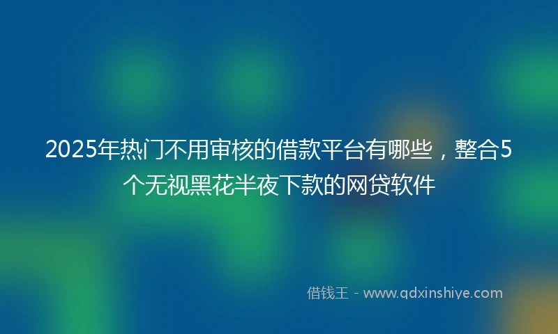 2025年热门不用审核的借款平台有哪些，整合5个无视黑花半夜下款的网贷软件