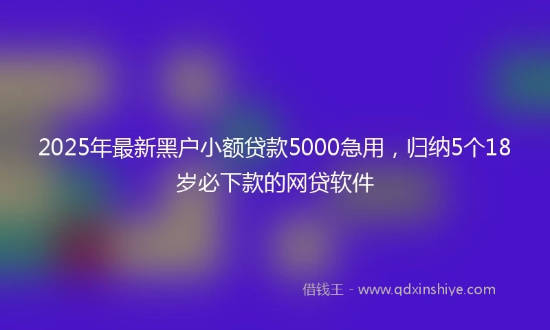 2025年最新黑户小额贷款5000急用,归纳5个18岁必下款的网贷软件