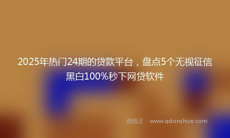 2025年热门24期的贷款平台，盘点5个无视征信黑白100%秒下网贷软件