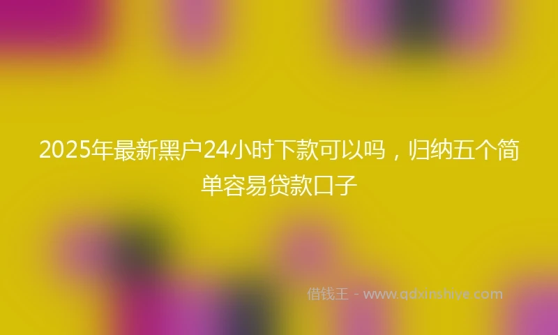 2025年最新黑户24小时下款可以吗，归纳五个简单容易贷款口子