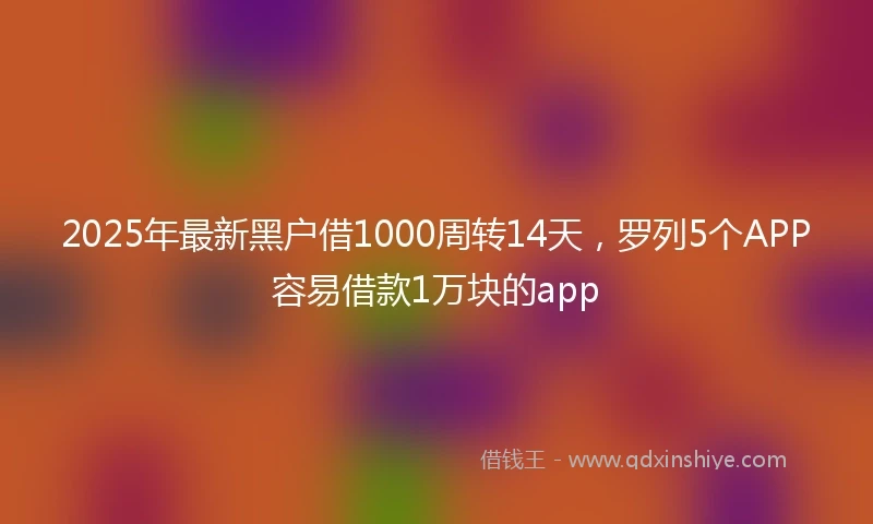 2025年最新黑户借1000周转14天，罗列5个APP容易借款1万块的app