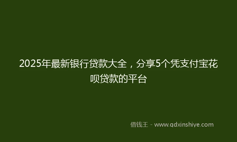 2025年最新银行贷款大全，分享5个凭支付宝花呗贷款的平台