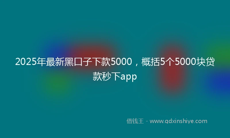 2025年最新黑口子下款5000，概括5个5000块贷款秒下app