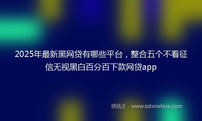 2025年最新黑网贷有哪些平台，整合五个不看征信无视黑白百分百下款网贷app