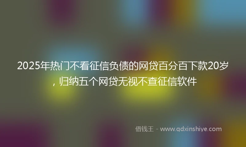 2025年热门不看征信负债的网贷百分百下款20岁，归纳五个网贷无视不查征信软件