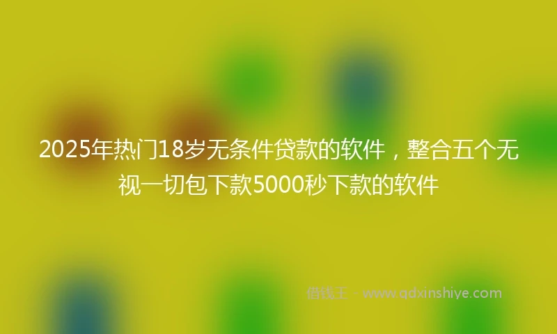 2025年热门18岁无条件贷款的软件，整合五个无视一切包下款5000秒下款的软件