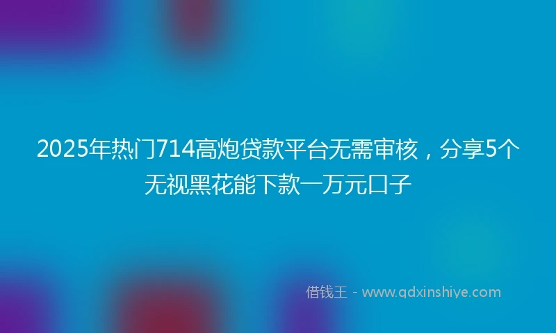 2025年热门714高炮贷款平台无需审核，分享5个无视黑花能下款一万元口子