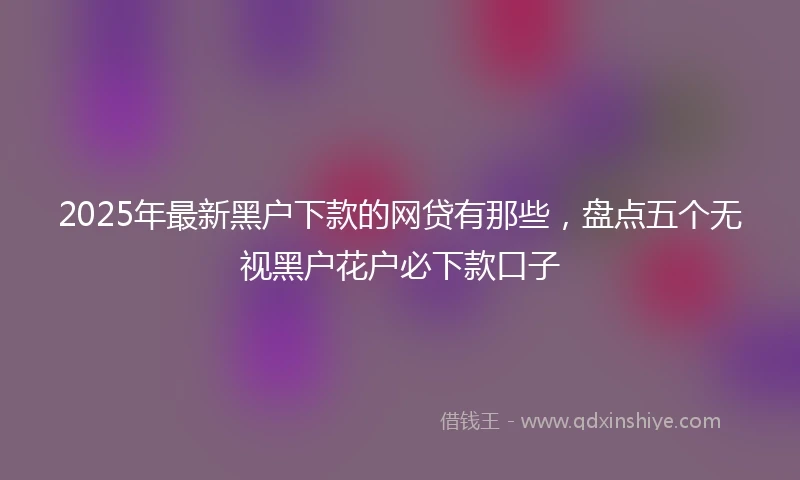 2025年最新黑户下款的网贷有那些，盘点五个无视黑户花户必下款口子