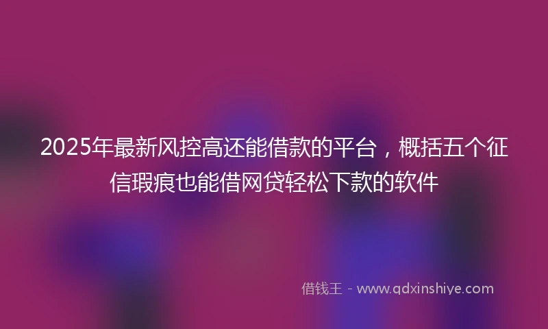 2025年最新风控高还能借款的平台，概括五个征信瑕疵也能借网贷轻松下款的软件