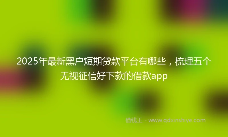 2025年最新黑户短期贷款平台有哪些,梳理五个无视征信好下款的借款app