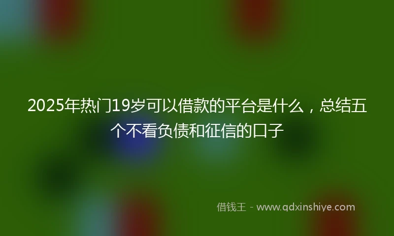 2025年热门19岁可以借款的平台是什么，总结五个不看负债和征信的口子