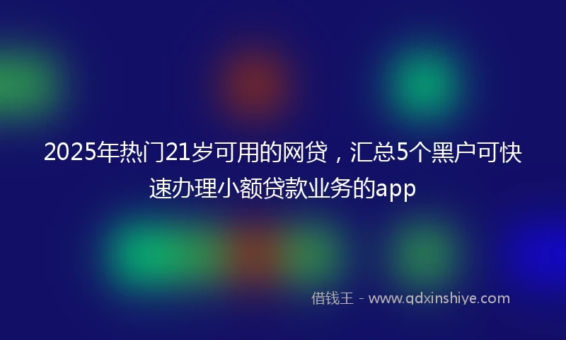 2025年热门21岁可用的网贷，汇总5个黑户可快速办理小额贷款业务的app