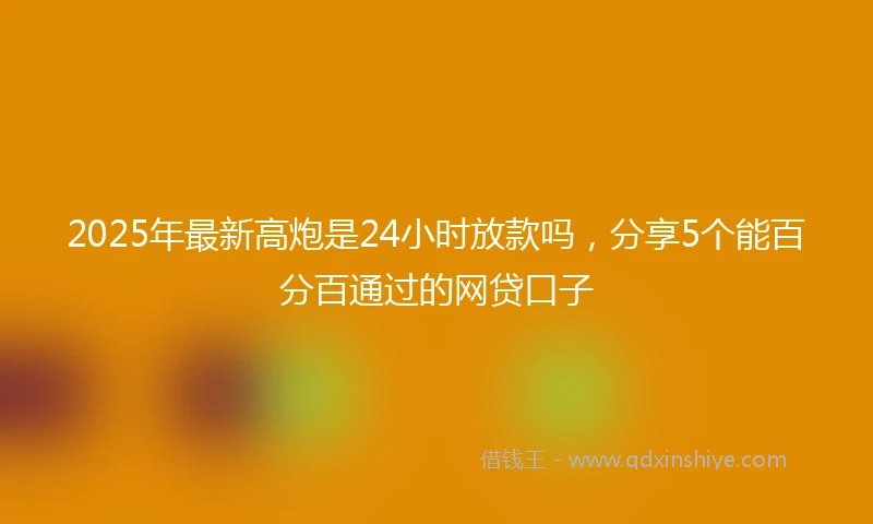 2025年最新高炮是24小时放款吗，分享5个能百分百通过的网贷口子