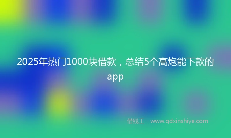 2025年热门1000块借款，总结5个高炮能下款的app