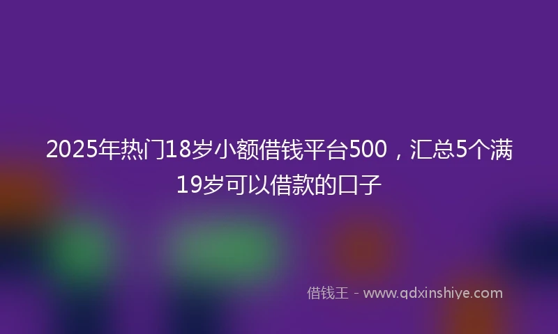 2025年热门18岁小额借钱平台500，汇总5个满19岁可以借款的口子