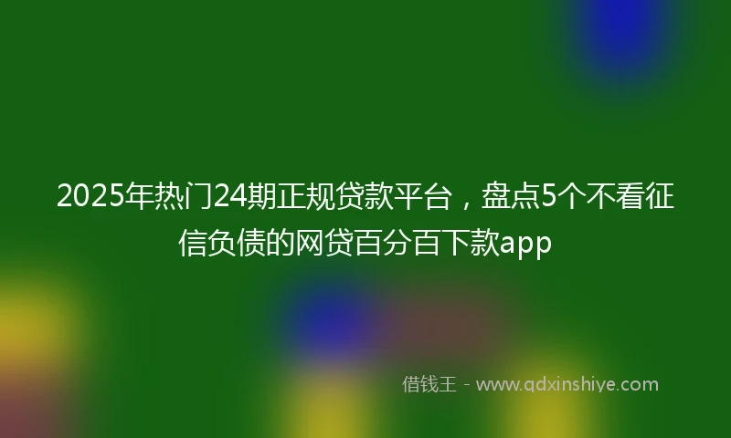 2025年热门24期正规贷款平台，盘点5个不看征信负债的网贷百分百下款app