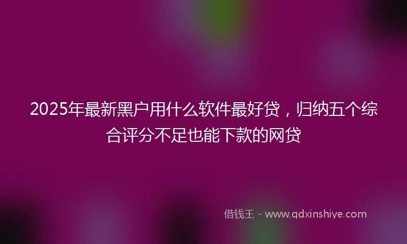 2025年最新黑户用什么软件最好贷，归纳五个综合评分不足也能下款的网贷