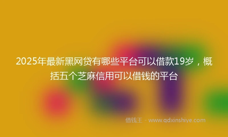 2025年最新黑网贷有哪些平台可以借款19岁，概括五个芝麻信用可以借钱的平台