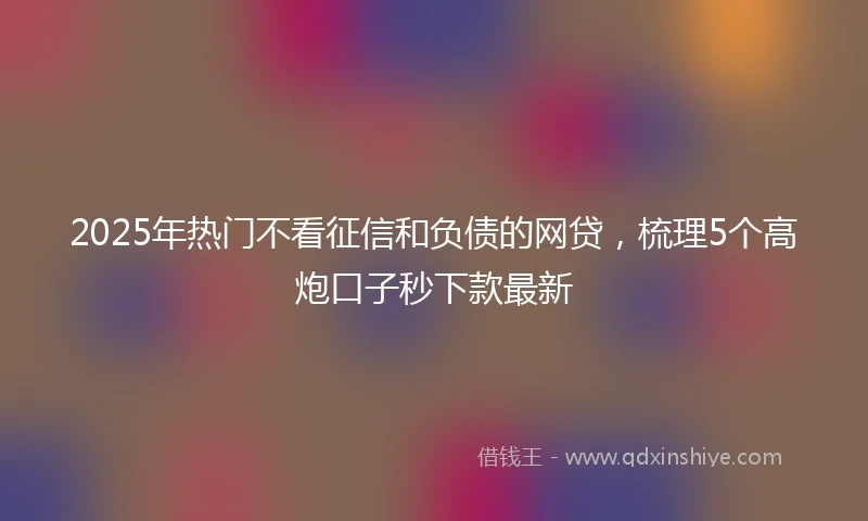 2025年热门不看征信和负债的网贷,梳理5个高炮口子秒下款最新