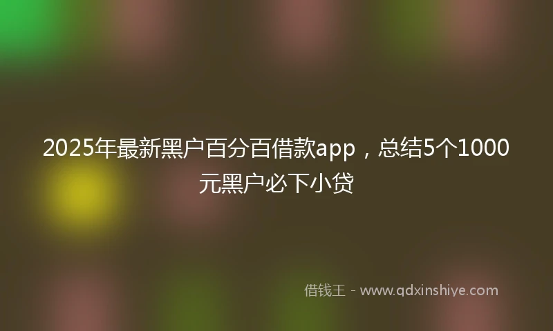2025年最新黑户百分百借款app，总结5个1000元黑户必下小贷